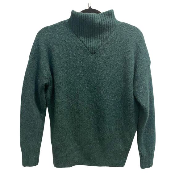SALE! Madewell Dillon Green Mockneck Pullover Sweater Wool-Alpalca Blend XS-S - Picture 1 of 10